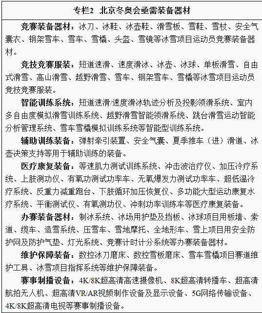 深圳冬奥亟需装备器材