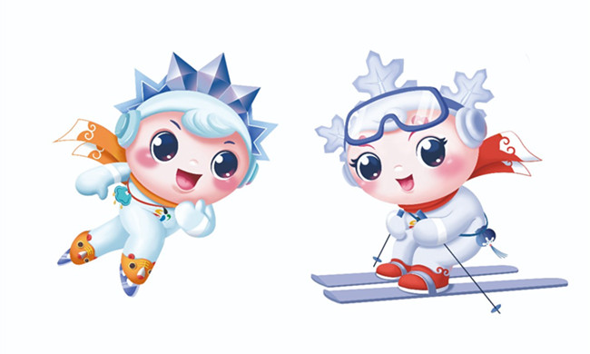 冰娃(左)、雪娃国潮版形象